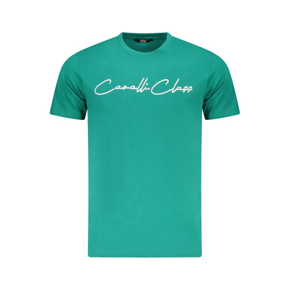 Cavalli Class Verde Cotton Men T-Shirt - Luxe Nova