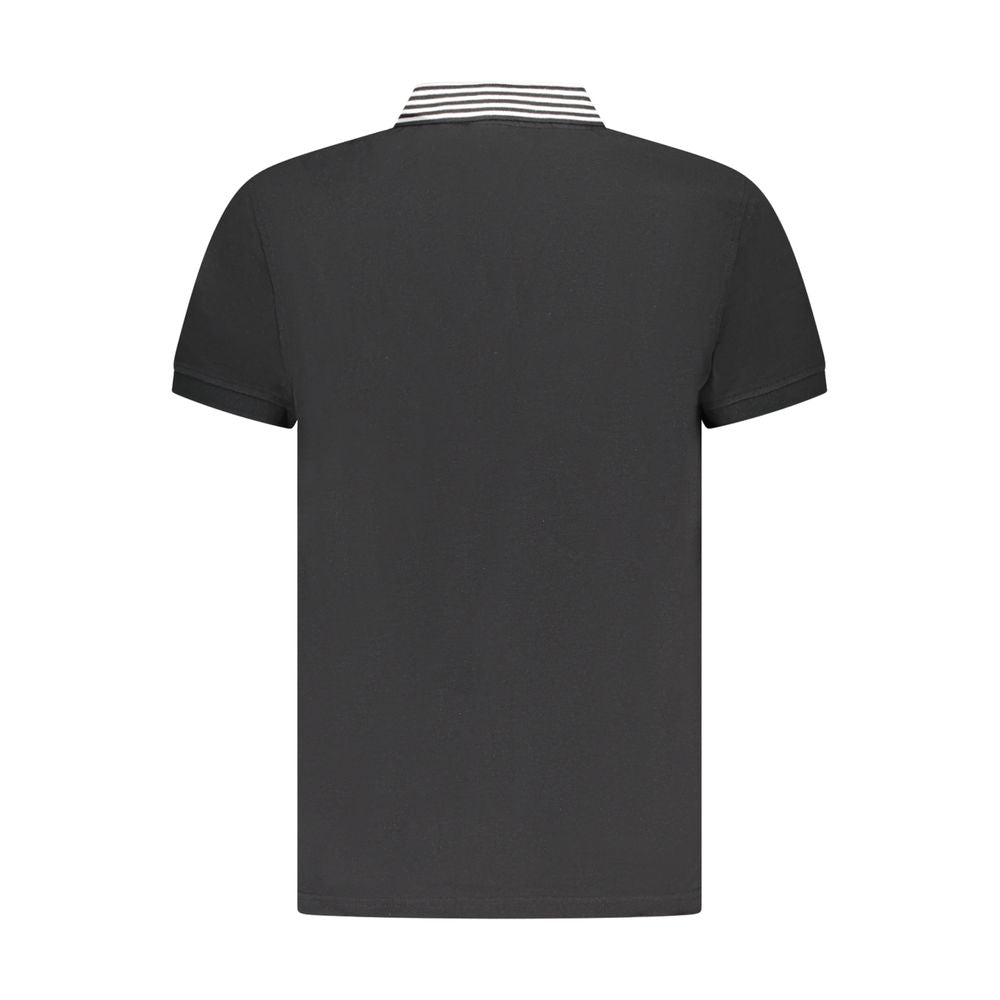 Cavalli Class Black Cotton Men Polo Shirt - Luxe Nova