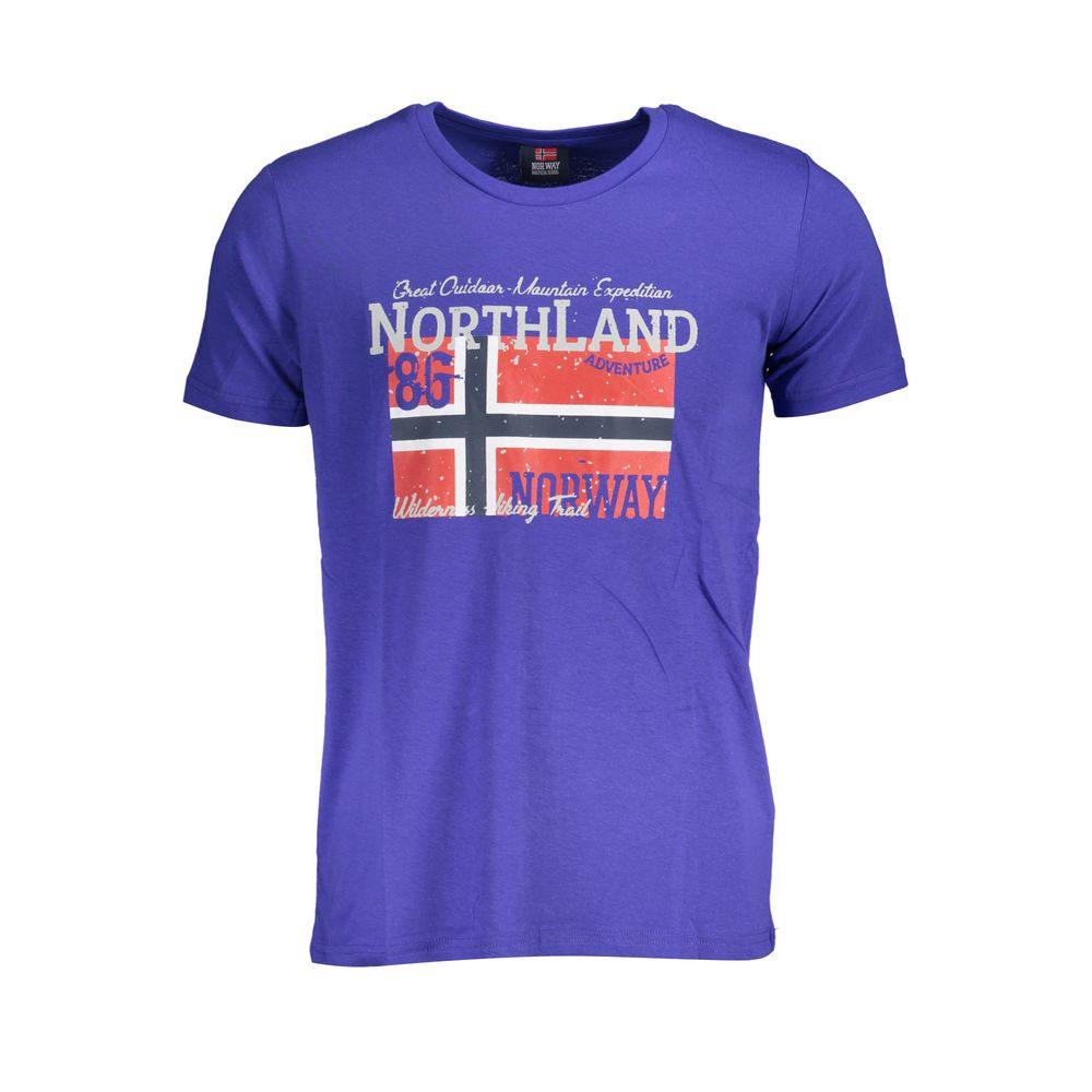 Norway 1963 Blu Cotton Men T-Shirt - Luxe Nova