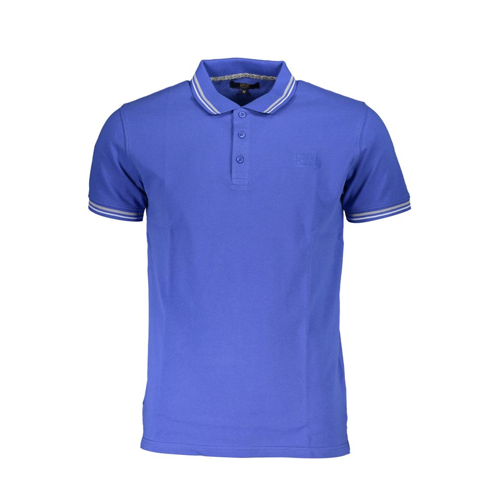 Cavalli Class Blu Cotton Men Polo - Luxe Nova
