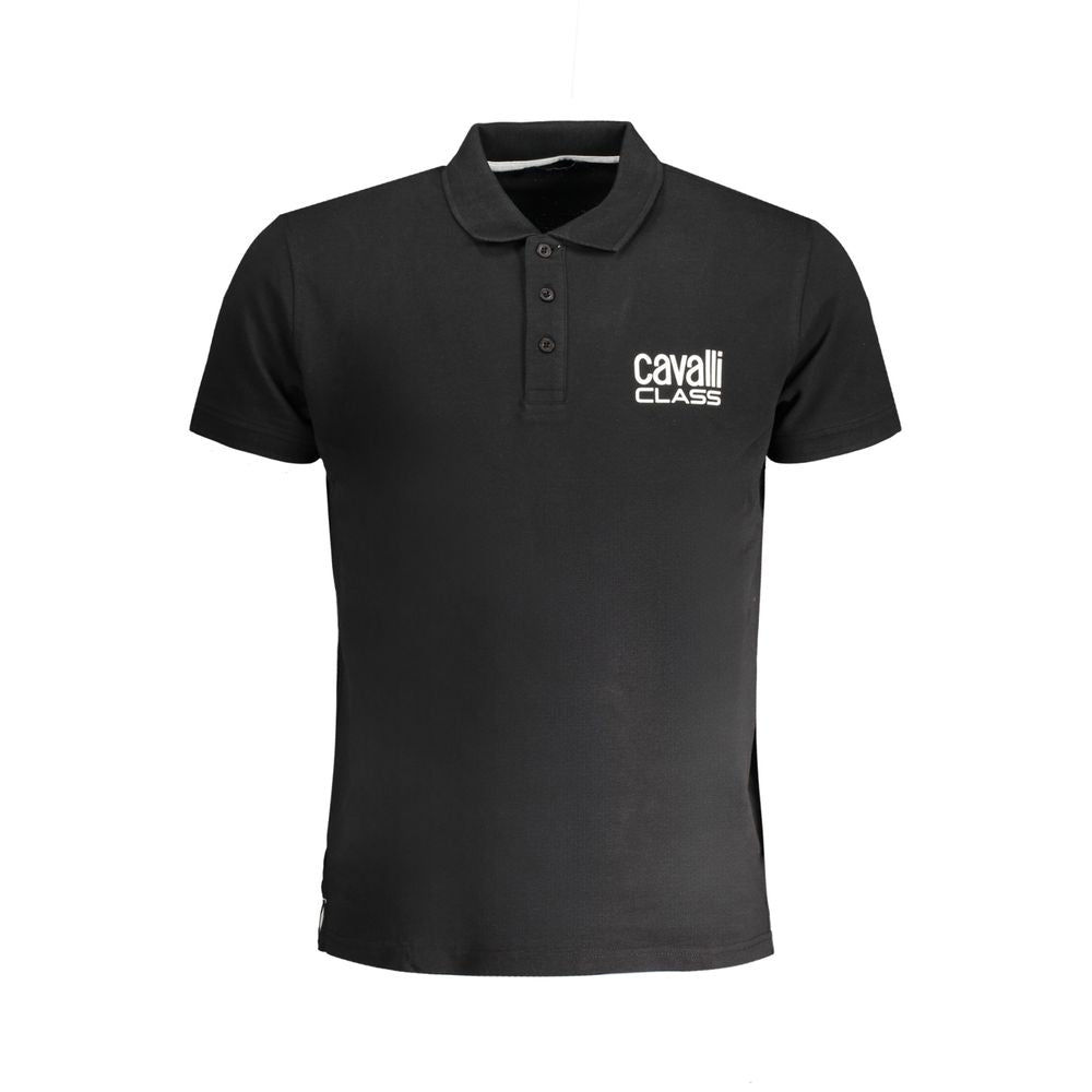 Cavalli Class Black Cotton Men's Polo Shirt - Luxe Nova