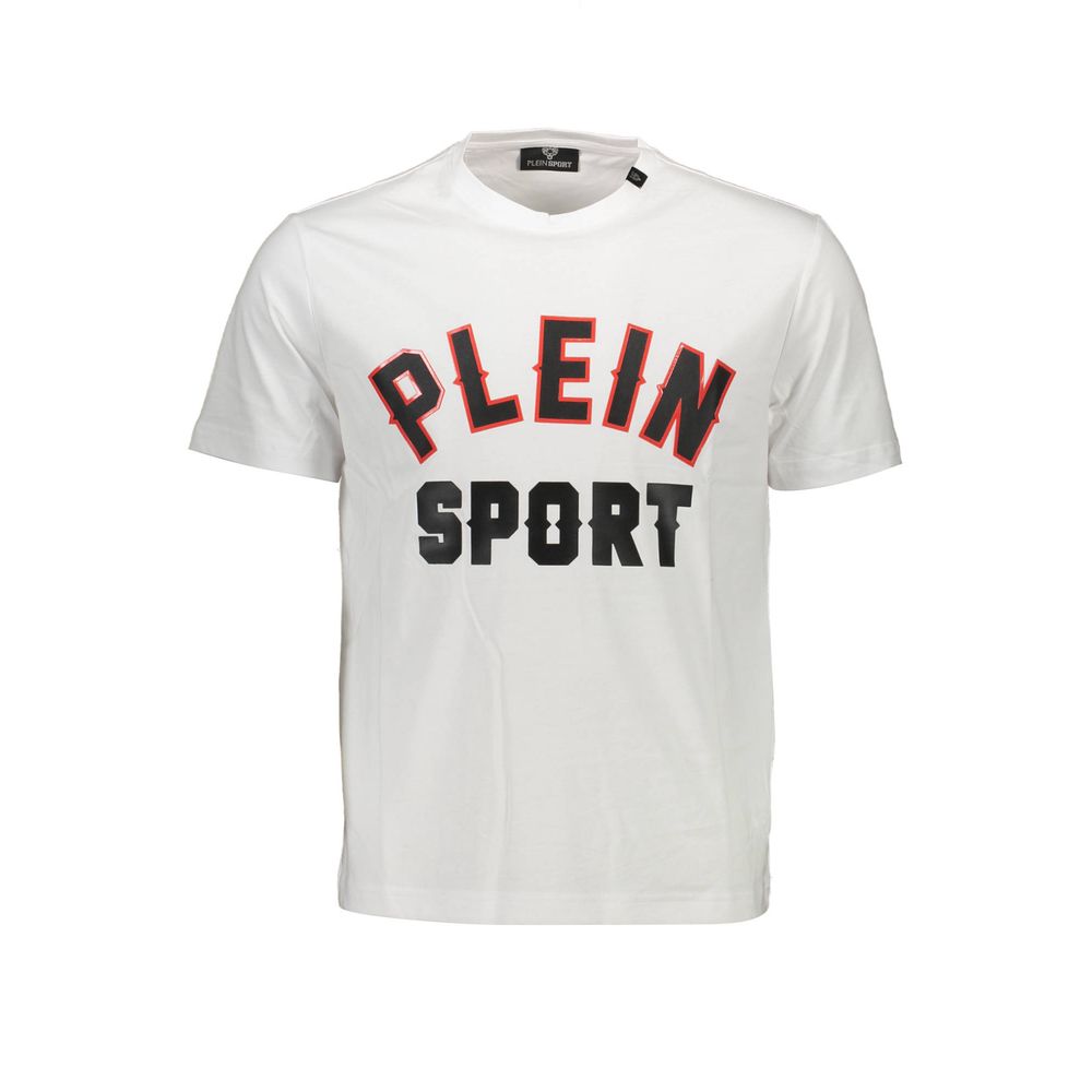 Plein Sport White Cotton Men T-Shirt - Luxe Nova
