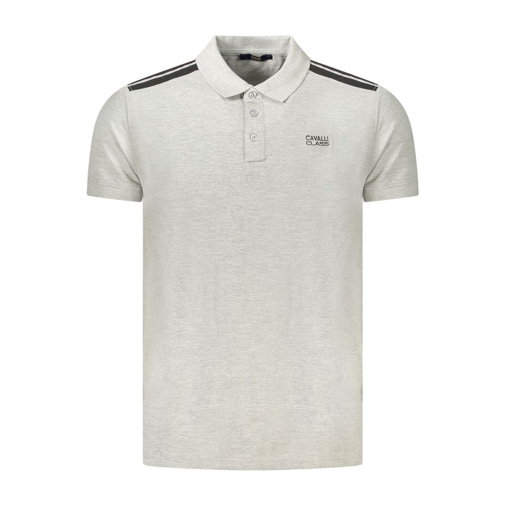Cavalli Class Grigio Cotton Men's Polo Shirt - Luxe Nova
