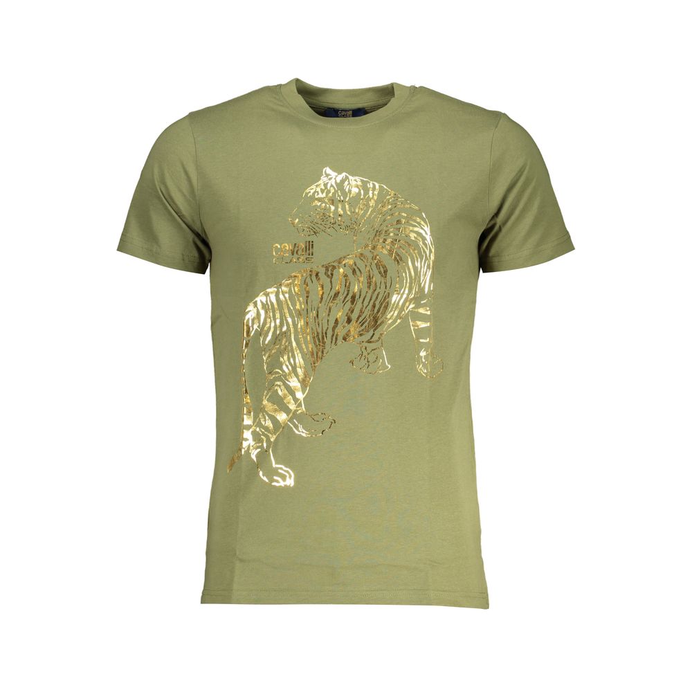 Cavalli Class Verde Cotton Men T-Shirt - Luxe Nova