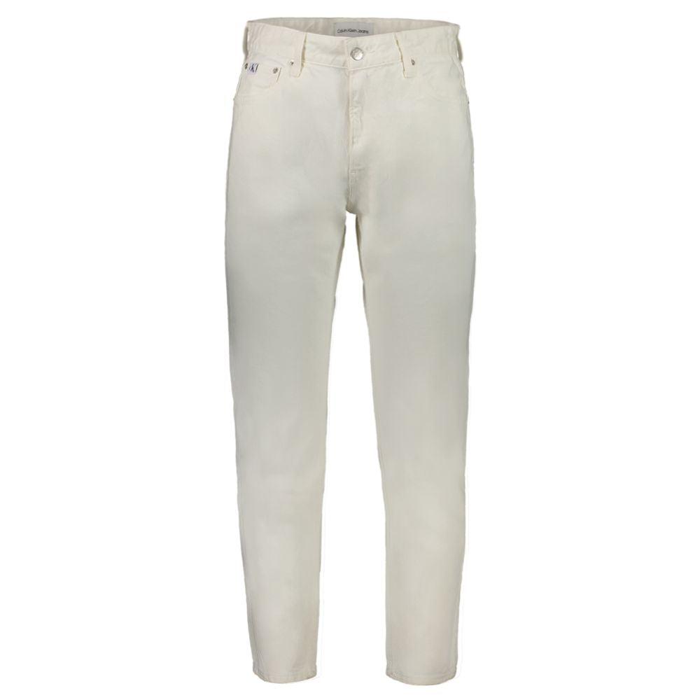 Calvin Klein White Cotton Men Jeans - Luxe Nova