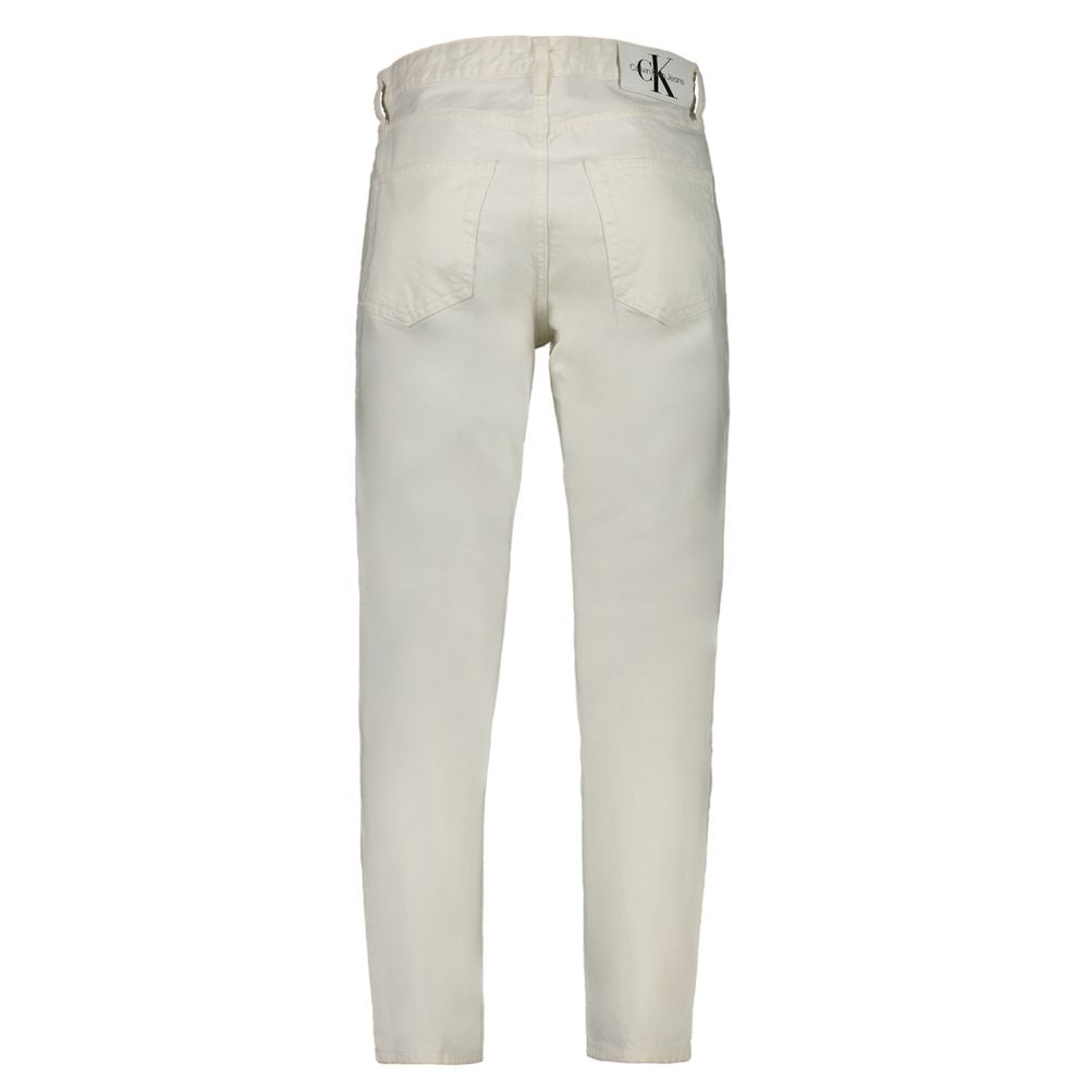 Calvin Klein White Cotton Men Jeans - Luxe Nova