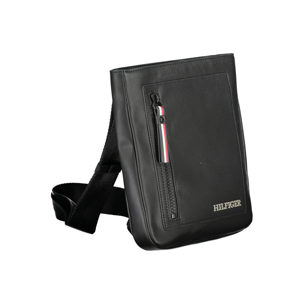 Tommy Hilfiger Black Polyurethane Men Shoulder Bag - Luxe Nova