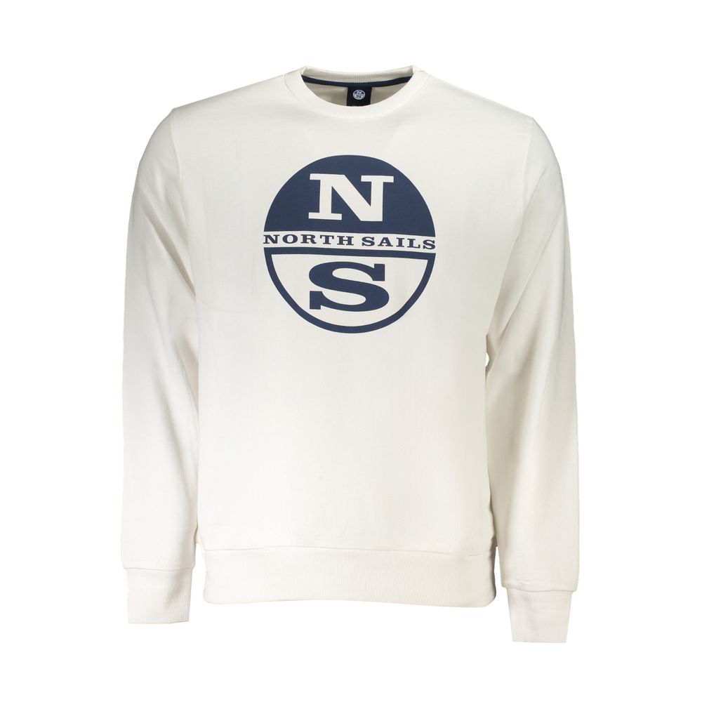 North Sails Bianco Cotton Men Sweatshirt - Luxe Nova