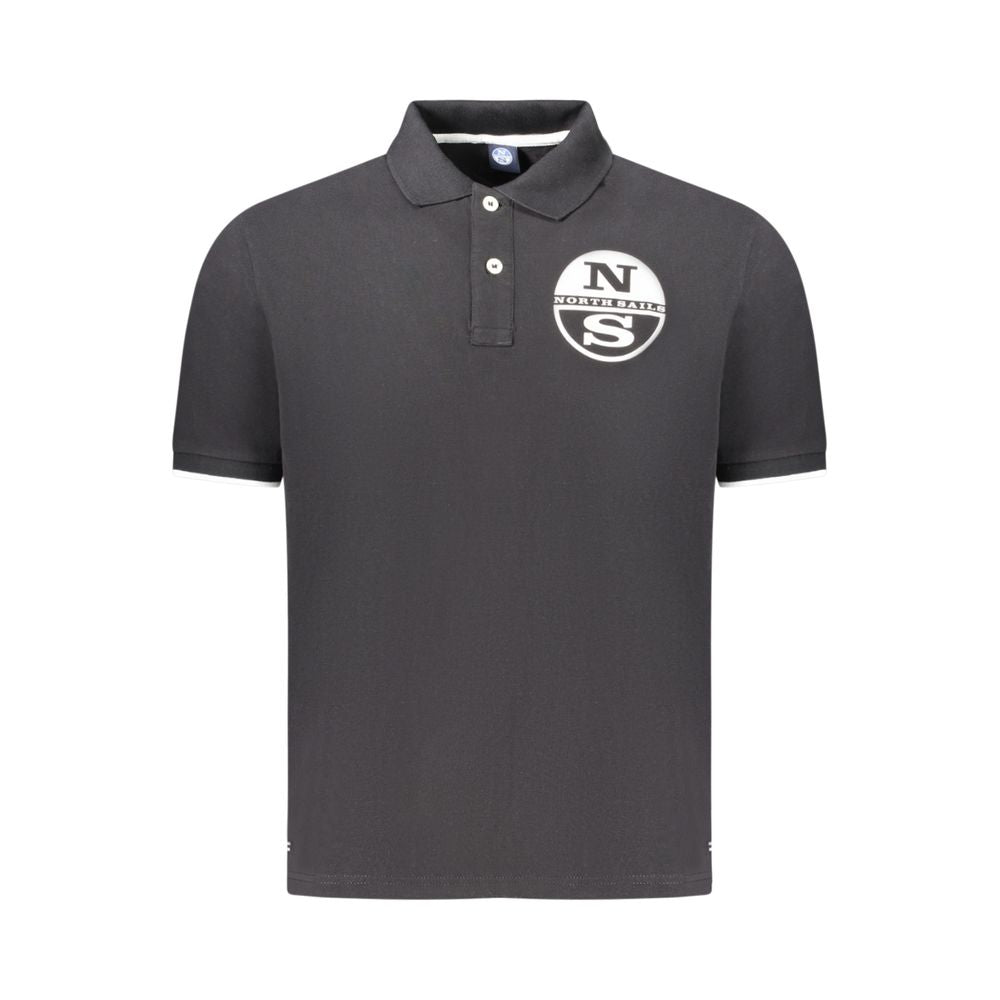 North Sails Black Cotton Men Polo - Luxe Nova