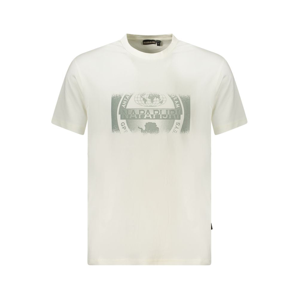 Napapijri White Cotton Men's T-Shirt - Luxe Nova