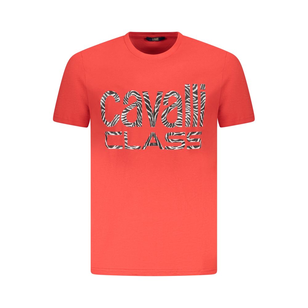 Cavalli Class "Rosso Cotton Men T-Shirt" - Luxe Nova