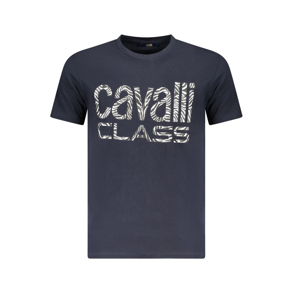 Cavalli Class Blue Cotton Men T-Shirt - Luxe Nova