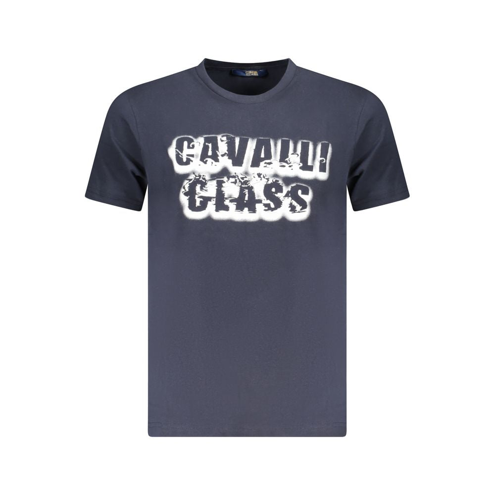Cavalli Class Blu Cotton Men T-Shirt - Luxe Nova