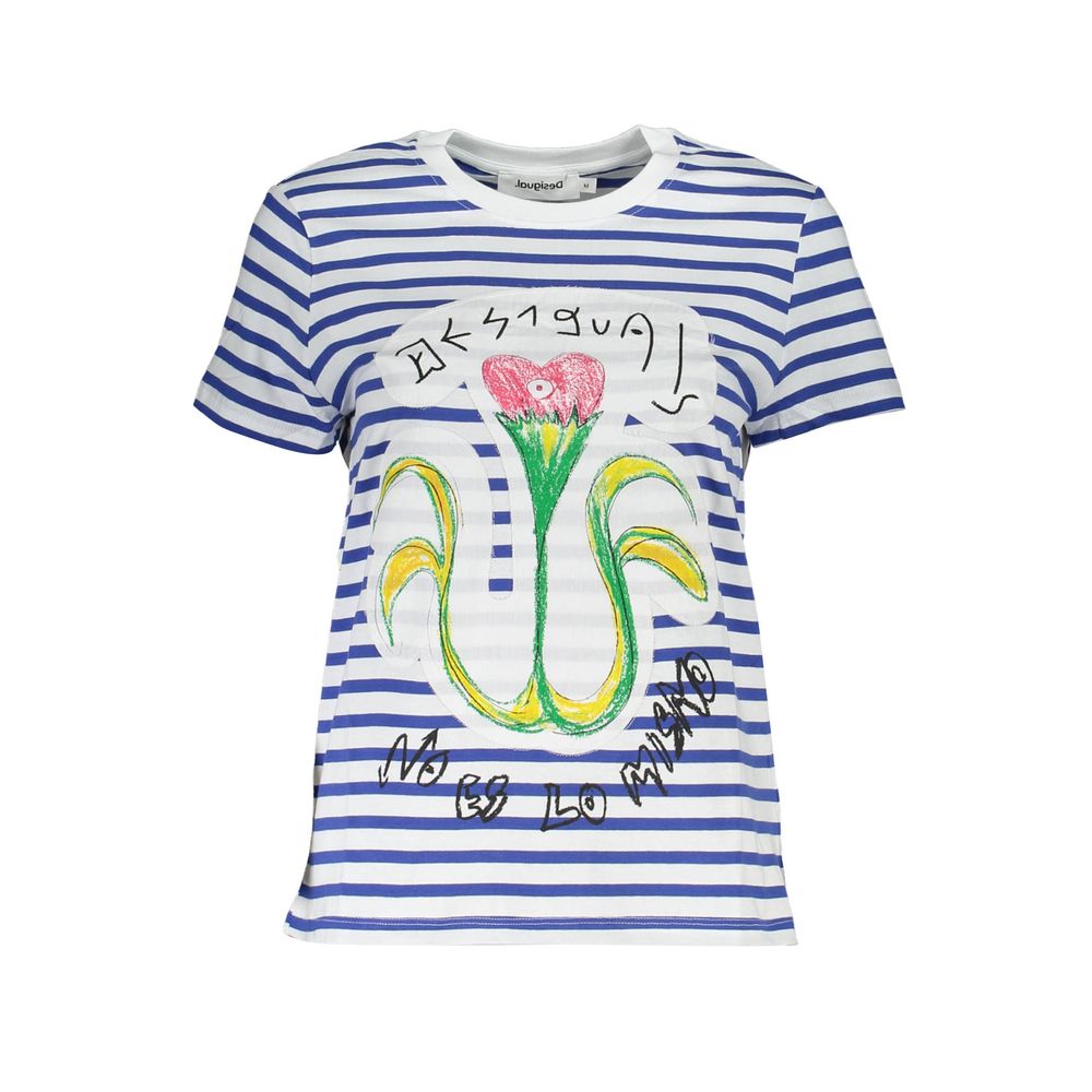 Desigual Blue Cotton T-Shirt - Luxe Nova
