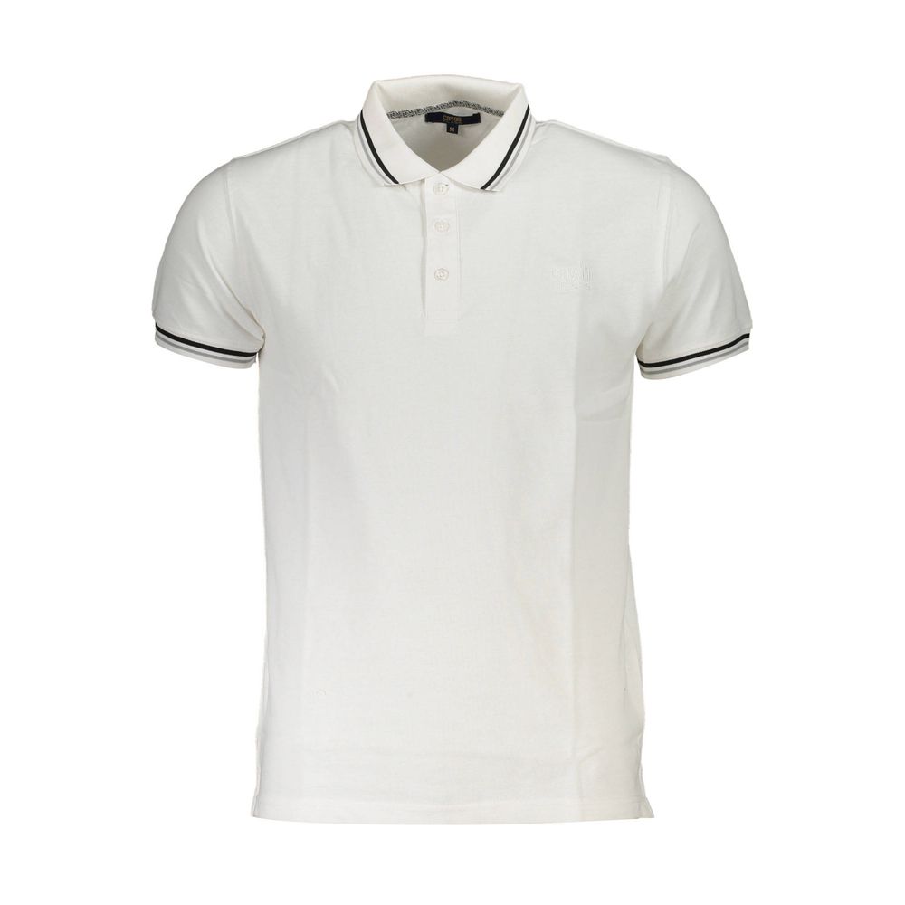 Cavalli Class White Cotton Men Polo Shirt - Luxe Nova