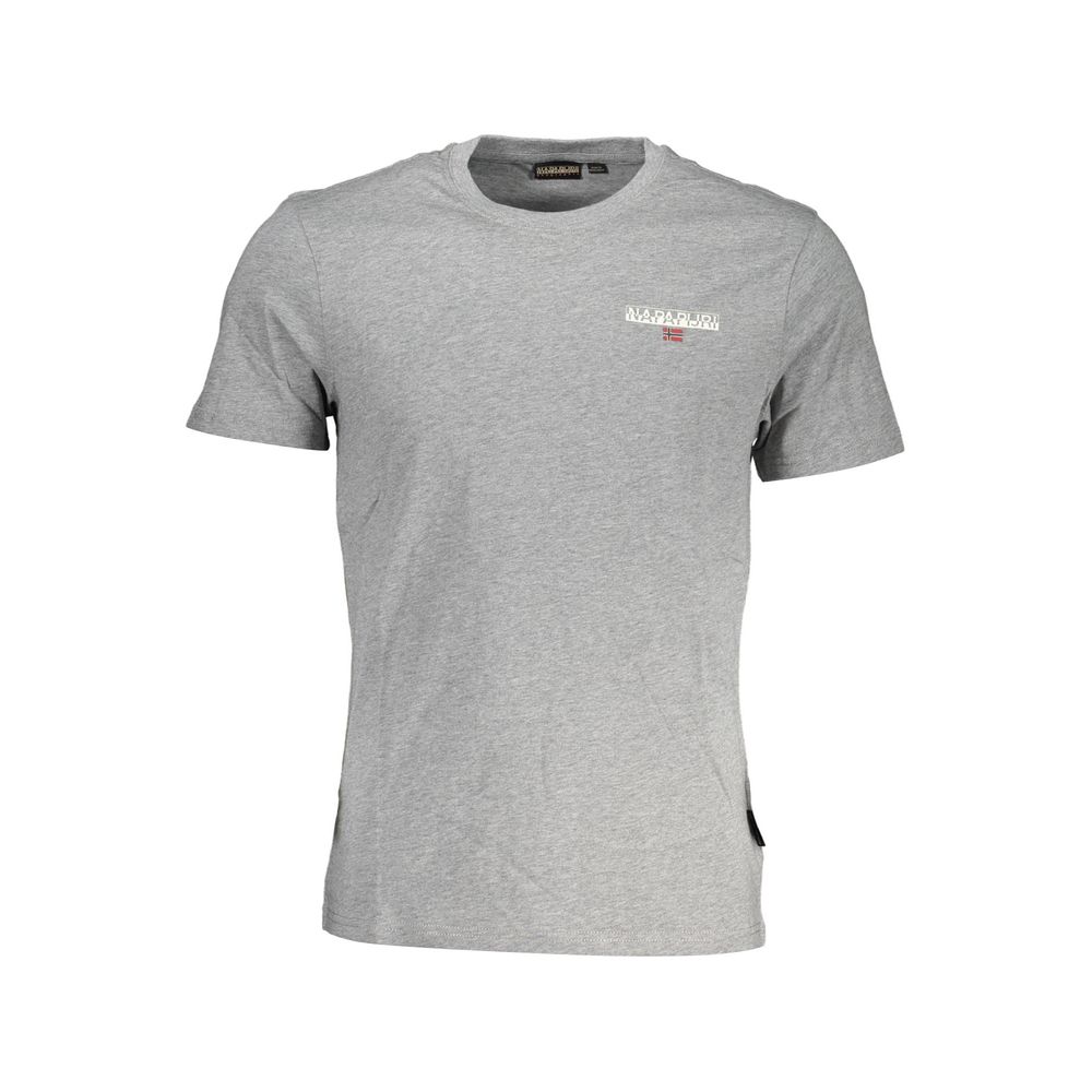 Napapijri Grigio Cotton Mens T-Shirt - Luxe Nova