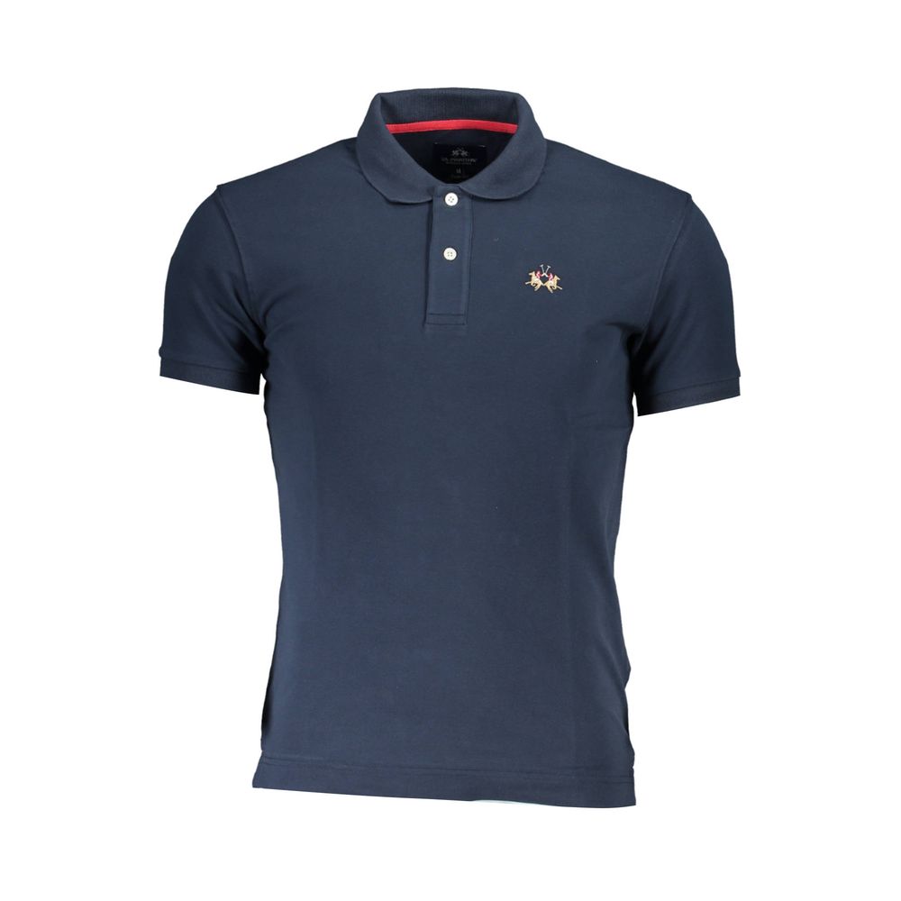 La Martina Blue Cotton Men's Polo Shirt - Luxe Nova