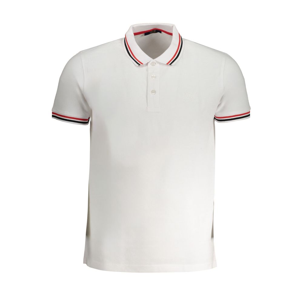 Cavalli Class Bianco Cotton Men's Polo Shirt - Luxe Nova