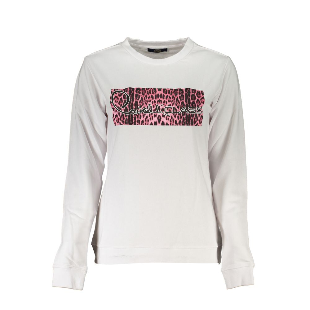Cavalli Class White Cotton Women Sweatshirt - Luxe Nova