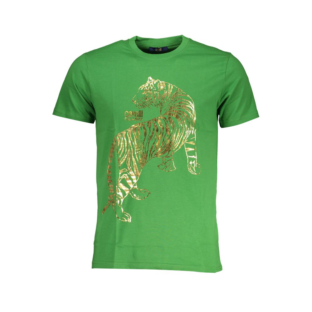 Cavalli Class Verde Cotton Male T-Shirt - Luxe Nova