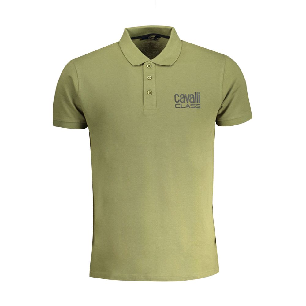 Cavalli Class Verde Cotton Men Polo Shirt - Luxe Nova