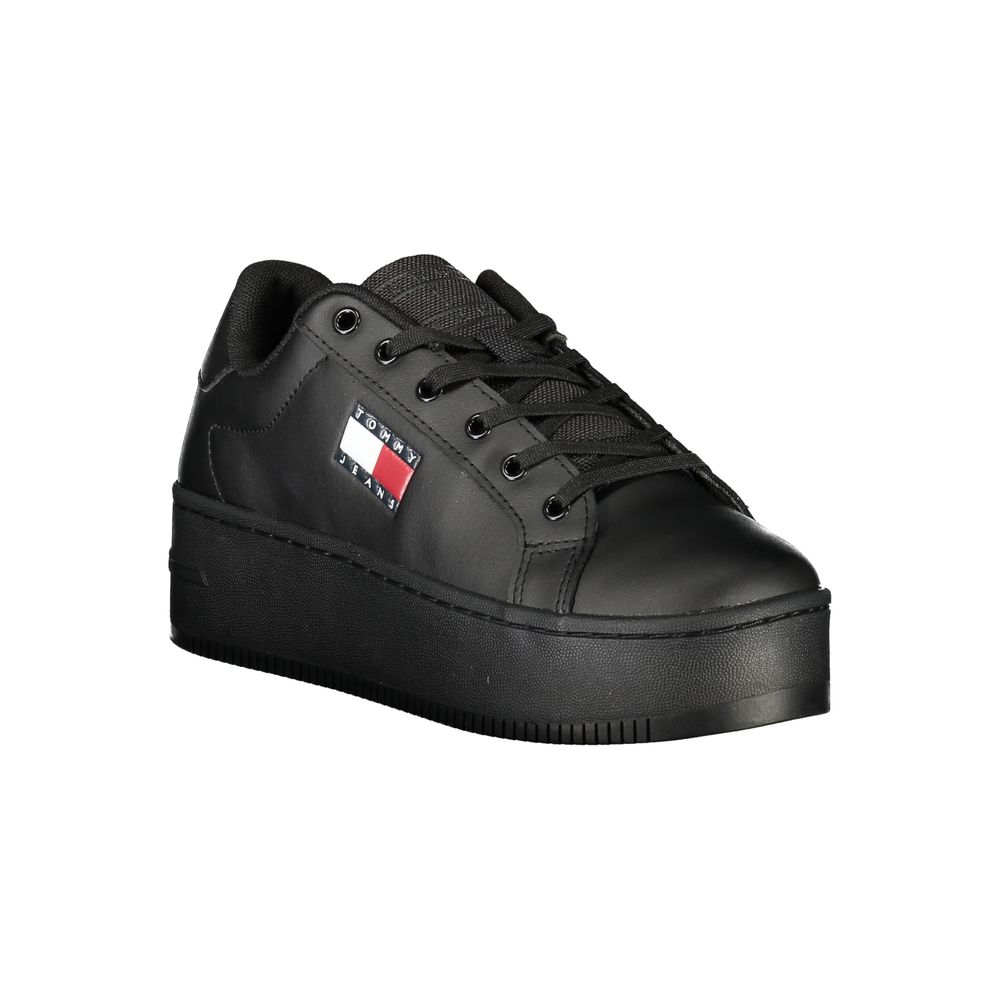 Tommy Hilfiger Black Polyurethane Women's Sneaker - Luxe Nova