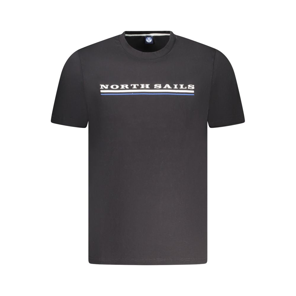 North Sails Black Cotton Men T-Shirt - Luxe Nova