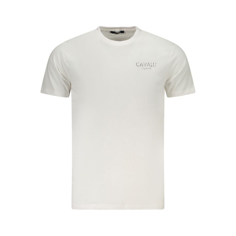 Cavalli Class Bianco Cotton Men T-Shirt - Luxe Nova
