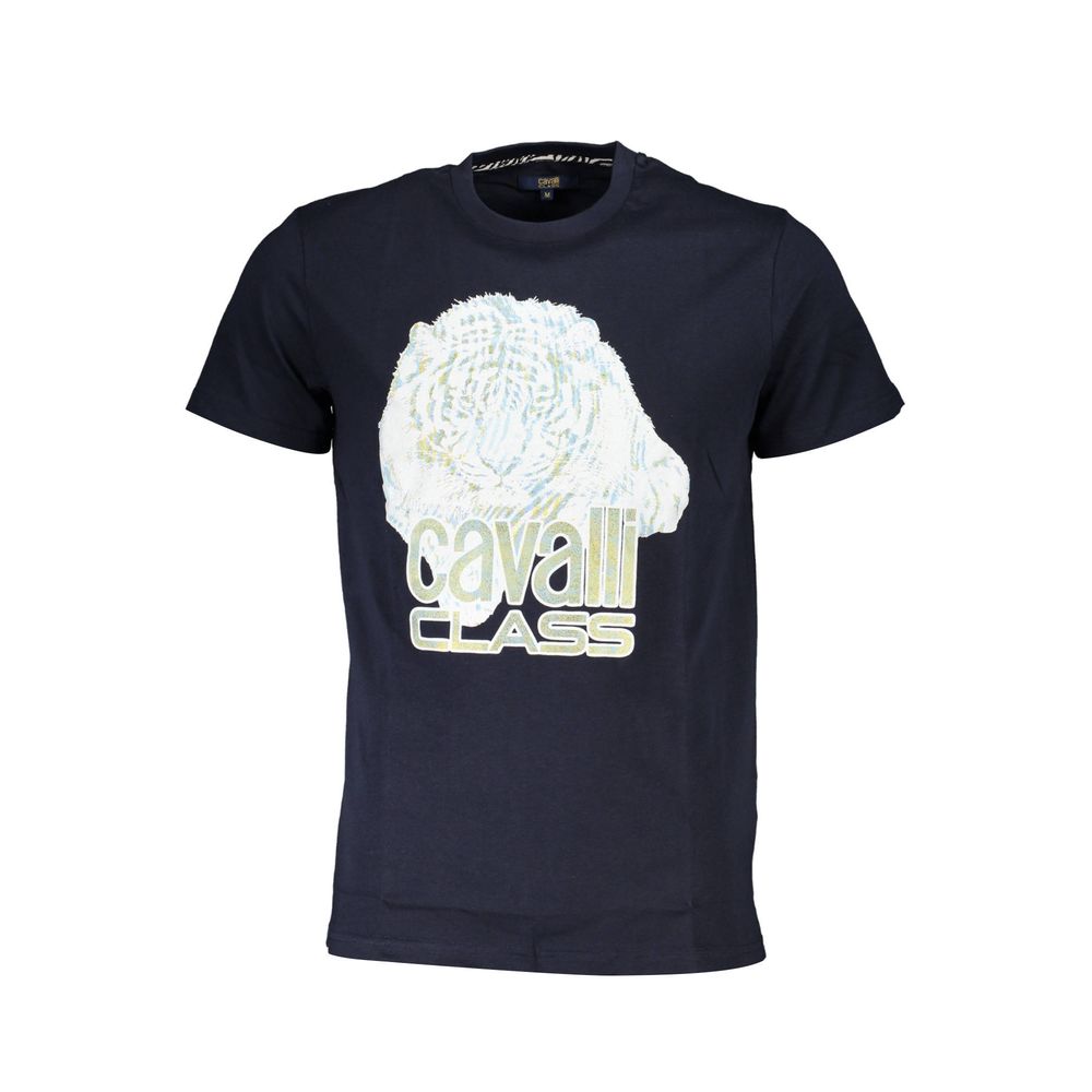 Cavalli Class Blu Cotton Men T-Shirt - Luxe Nova