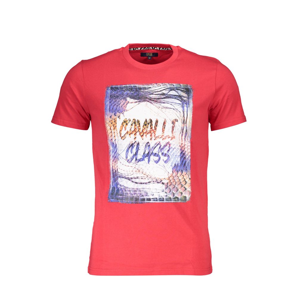 Cavalli Class Rosso Cotton Mens T-Shirt - Luxe Nova