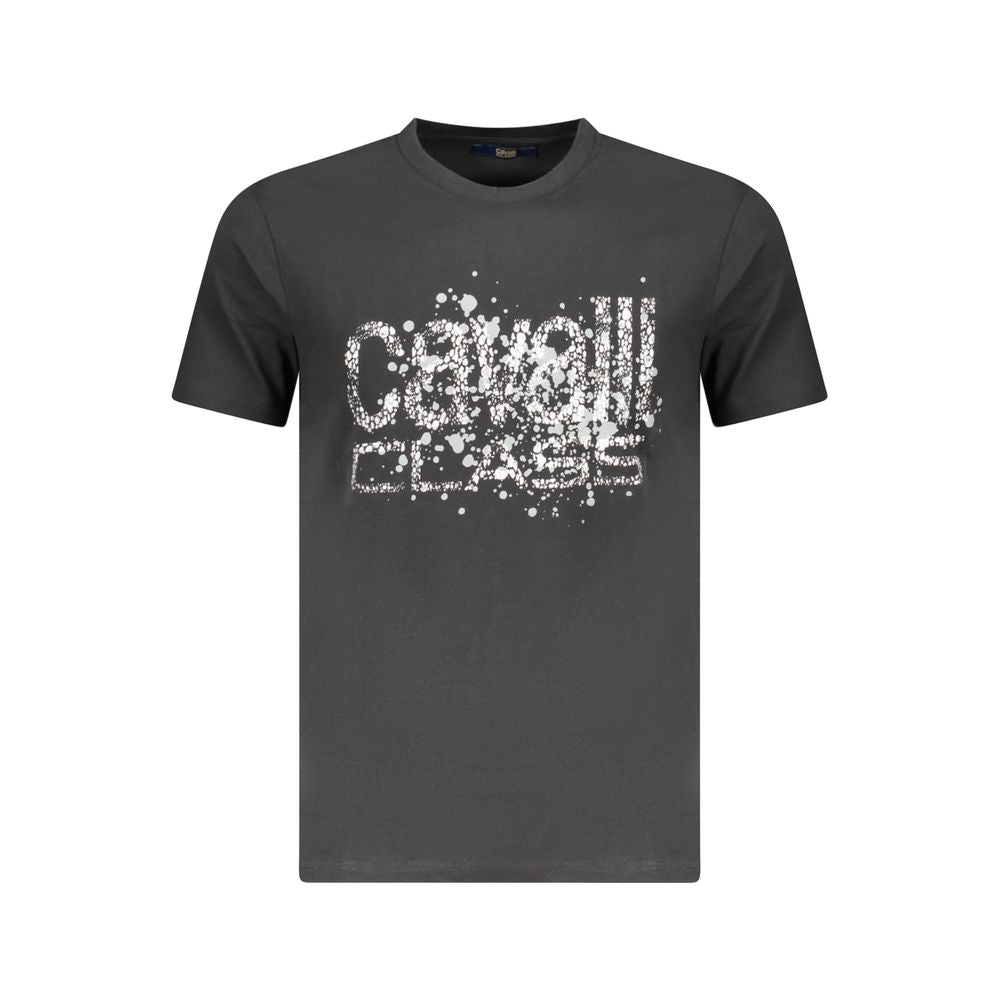 Cavalli Class Black Cotton Men T-Shirt - Luxe Nova