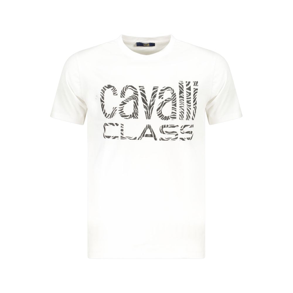 Cavalli Class Bianco Cotton Men's T-Shirt - Luxe Nova