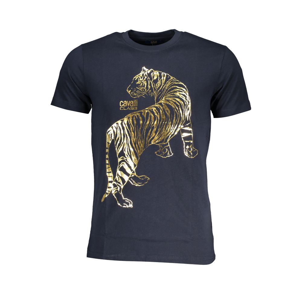 Cavalli Class Blu Cotton Men T-Shirt - Luxe Nova