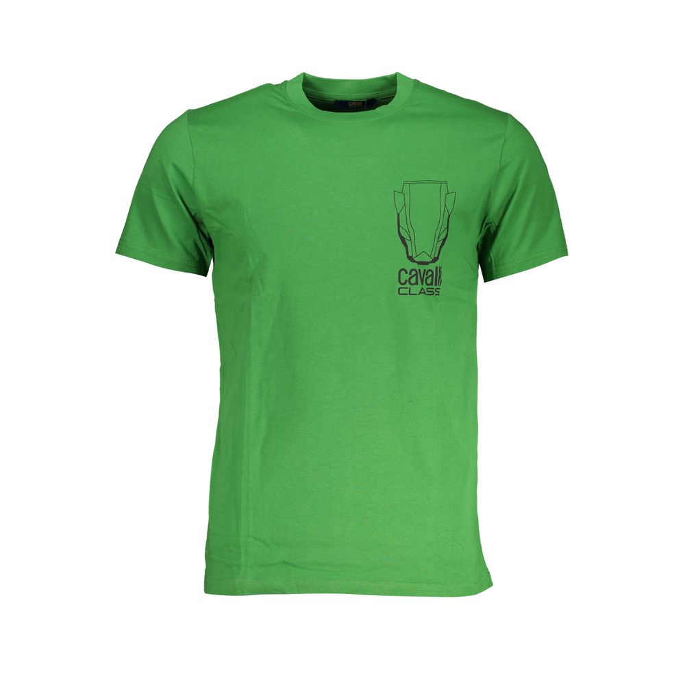 Cavalli Class Verde Cotton Mens T-Shirt - Luxe Nova