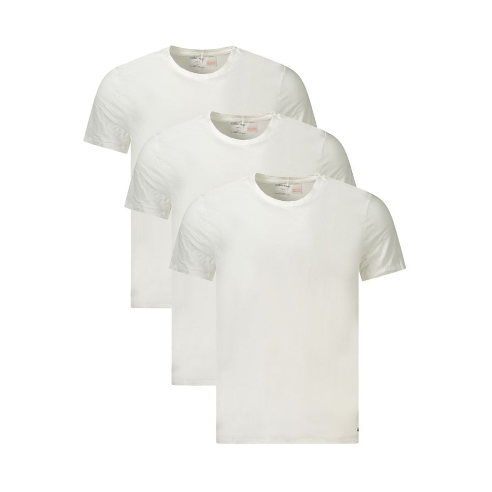 Calvin Klein White Cotton Men T-Shirt - Luxe Nova
