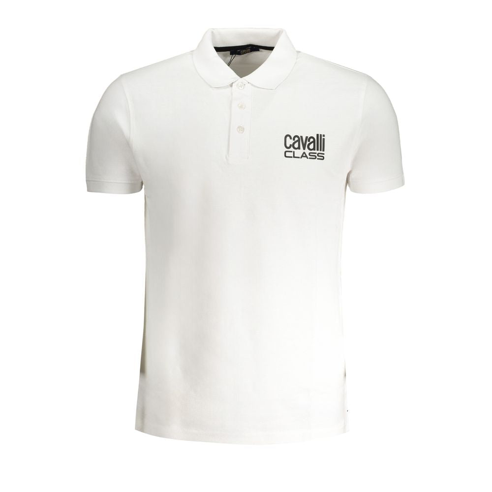 Cavalli Class "Bianco Cotton Men's Polo Shirt" - Luxe Nova