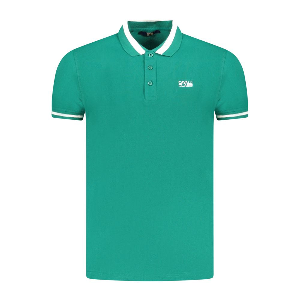 Cavalli Class Verde Cotton Men Polo - Luxe Nova