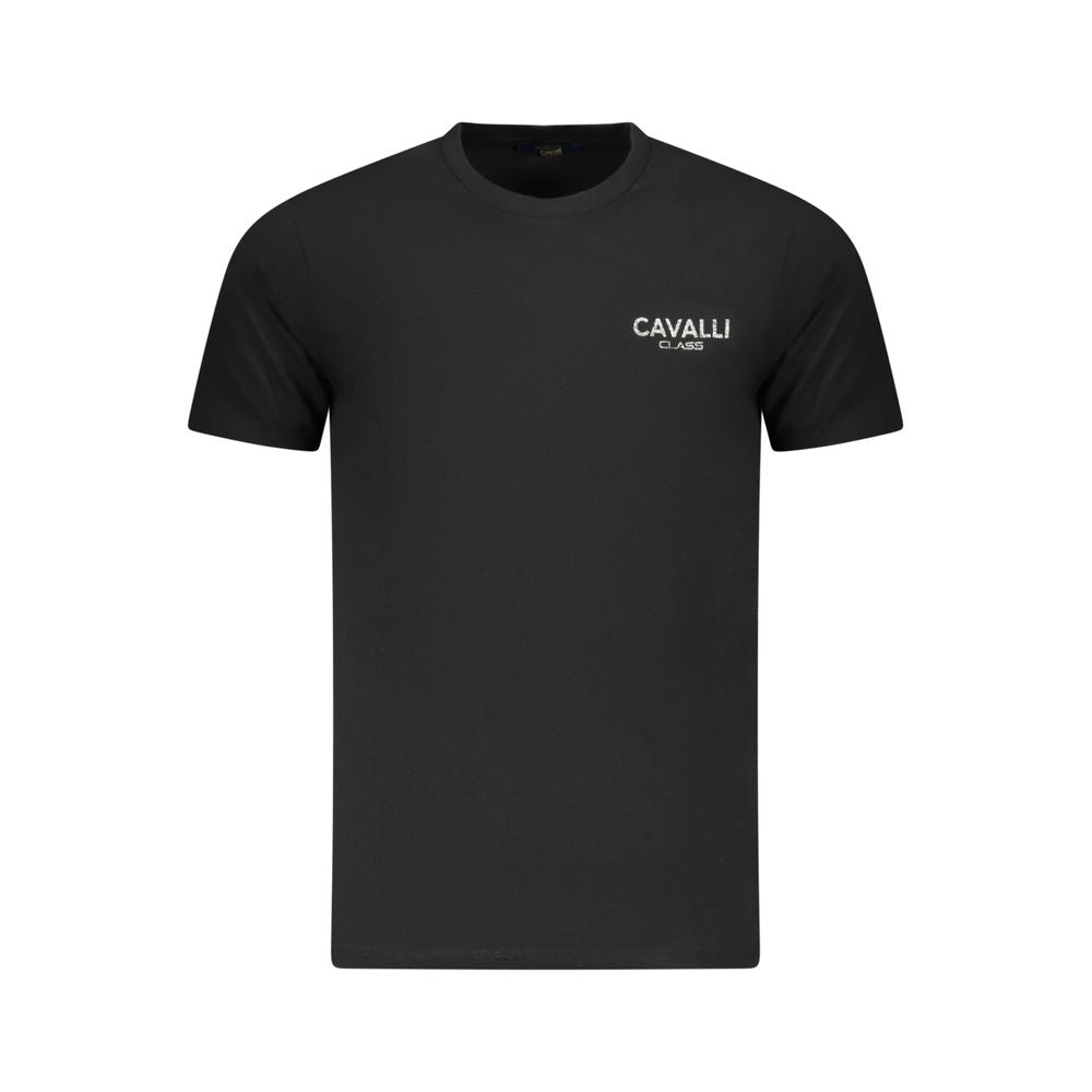 Cavalli Class Black Cotton Men T-Shirt - Luxe Nova