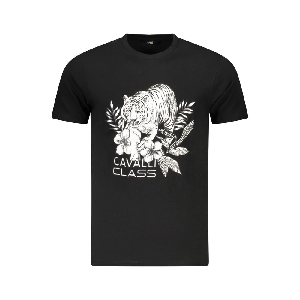 Cavalli Class Nero Cotton Men T-Shirt - Luxe Nova