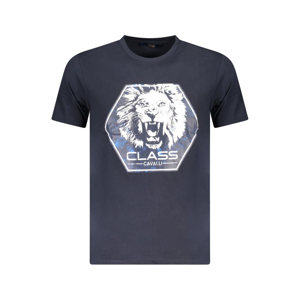 Cavalli Class Blu Cotton Men T-Shirt - Luxe Nova