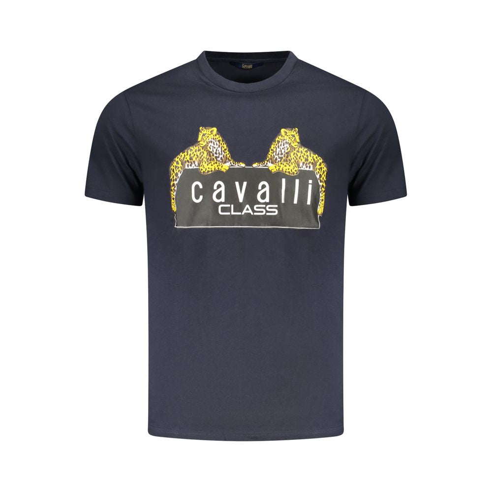Cavalli Class Blu Cotton Men T-Shirt - Luxe Nova