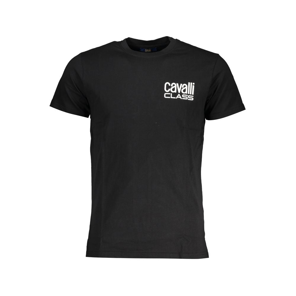 Cavalli Class Black Cotton Men T-Shirt - Luxe Nova