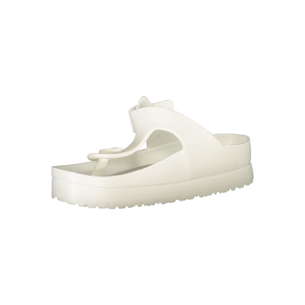 Carrera Bianco Poliuretano Womens Flip Flop with Ankle Buckle - Luxe Nova