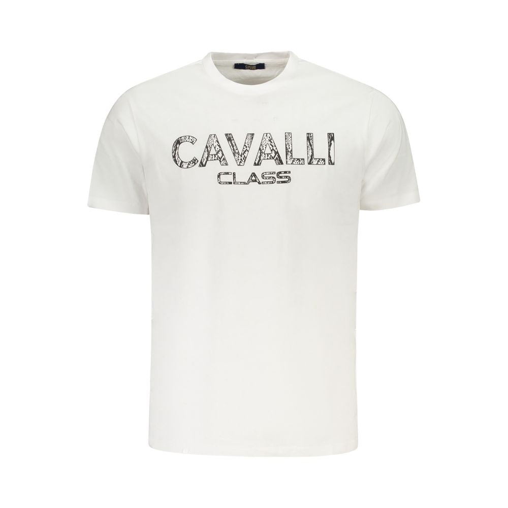 Cavalli Class Bianco Cotton Men T-Shirt - Luxe Nova