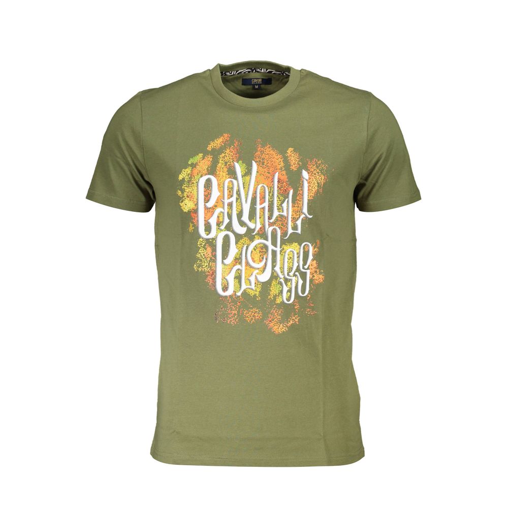 Cavalli Class Verde Cotton Mens T-Shirt - Luxe Nova
