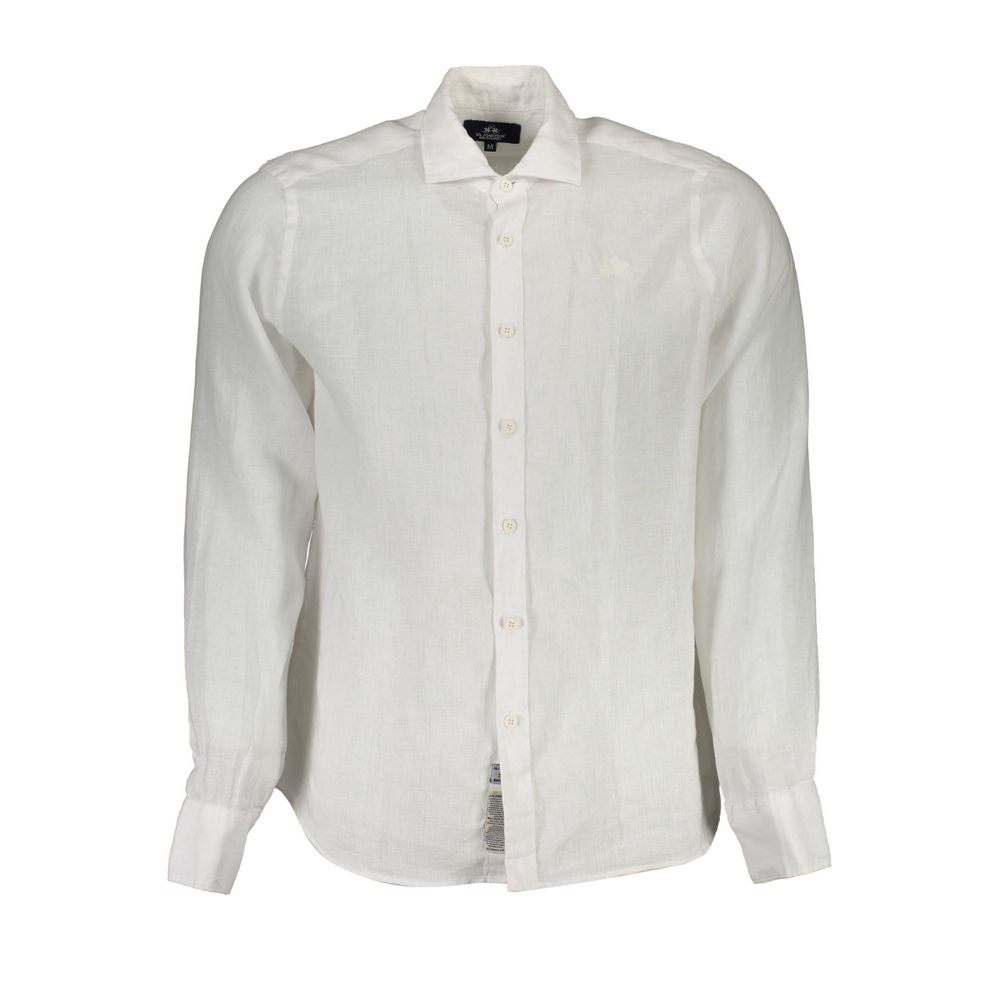 La Martina Bianco Linen Mens Shirt - Luxe Nova