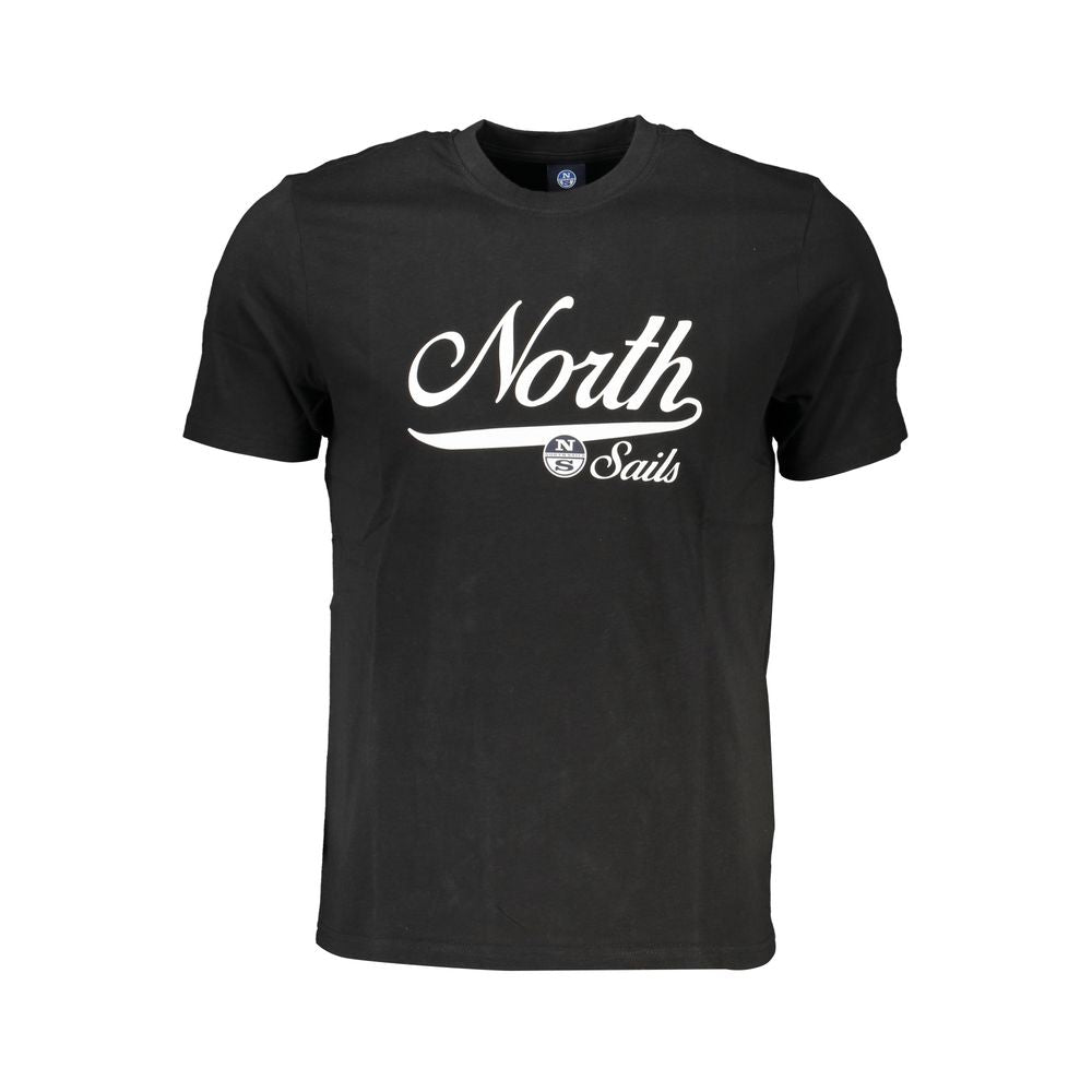 North Sails Black Cotton Men T-Shirt - Luxe Nova