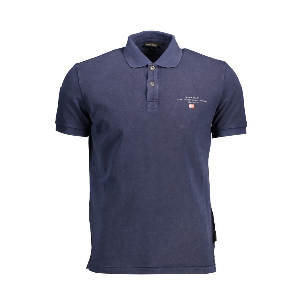 Napapijri Blue Cotton Men Polo Shirt - Luxe Nova