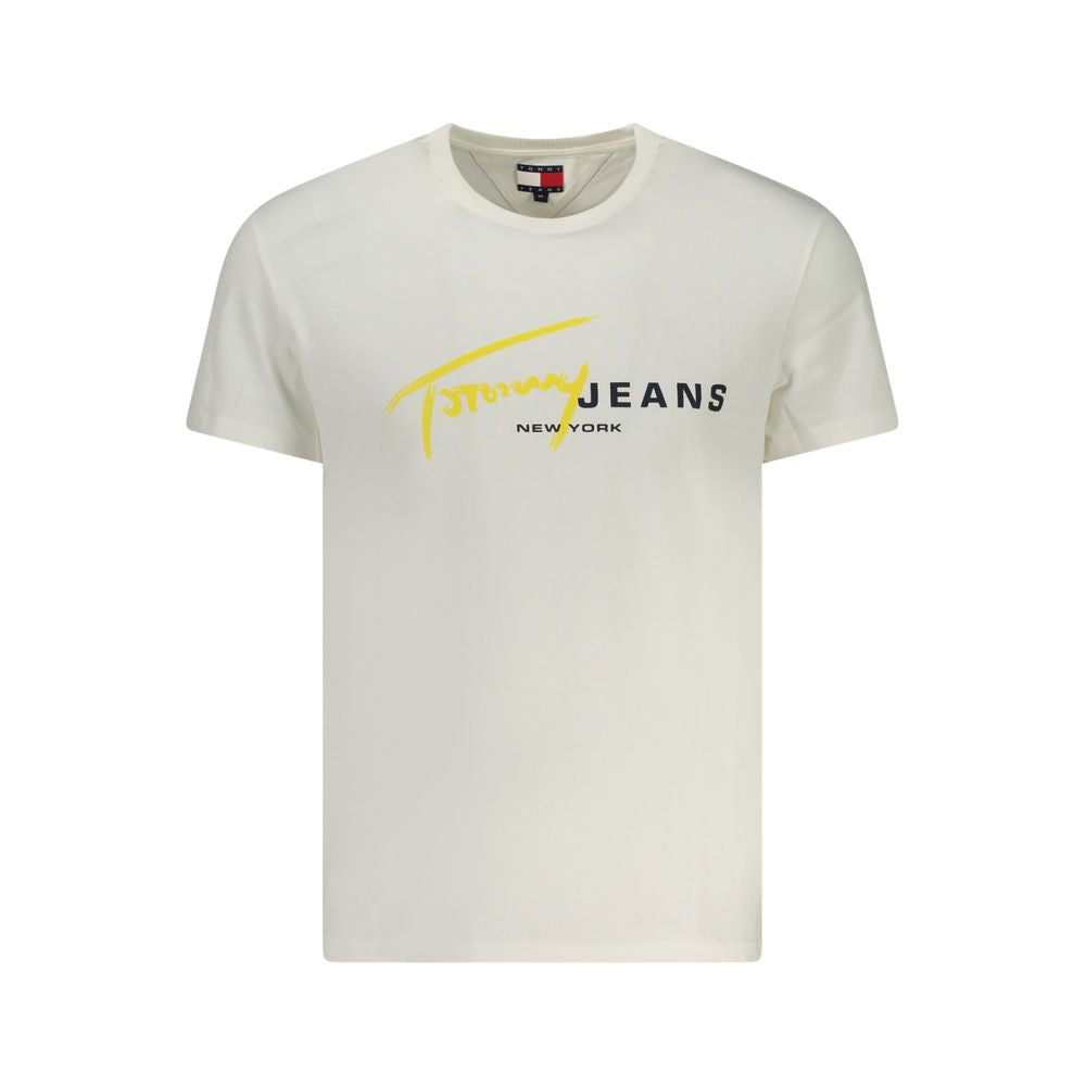 Tommy Hilfiger White Cotton Men's T-Shirt - Luxe Nova