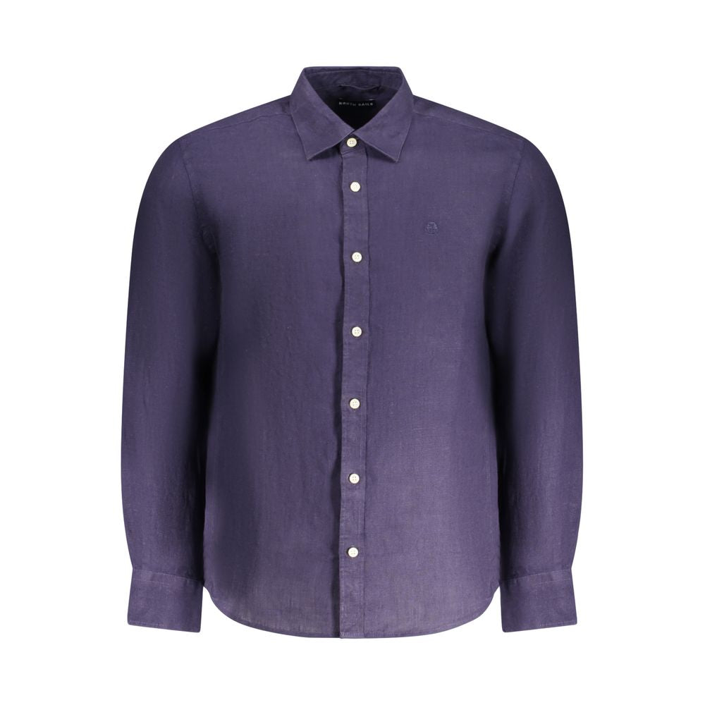 North Sails Blu Linen Men Shirt - Luxe Nova